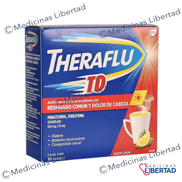 THERAFLU TD SABOR LIMON C/10 SOBRES.