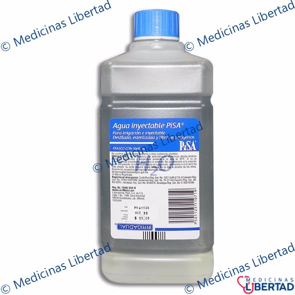 AGUA INYECTABLE PLASTICO S/BAYONETA  1000 ML