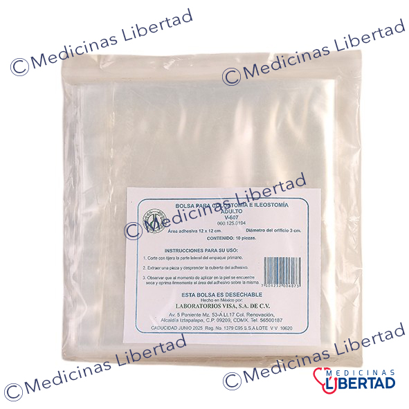 BOLSA DE COLOSTOMIA VISA  ADULTO C/10