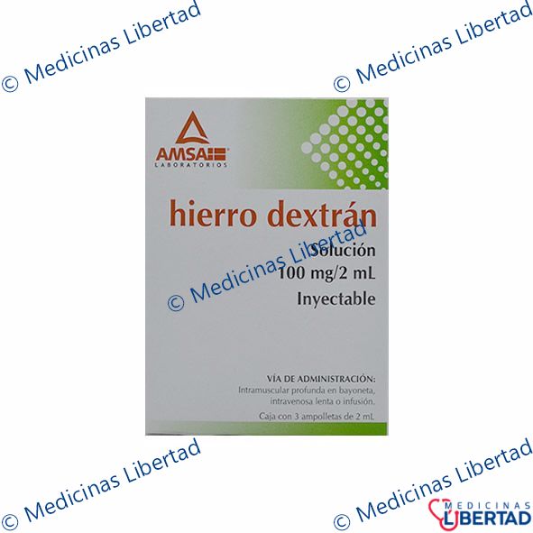 HIERRO DEXTRANO AMSA 100 MG SOLUCION INYECTABLE  C/3