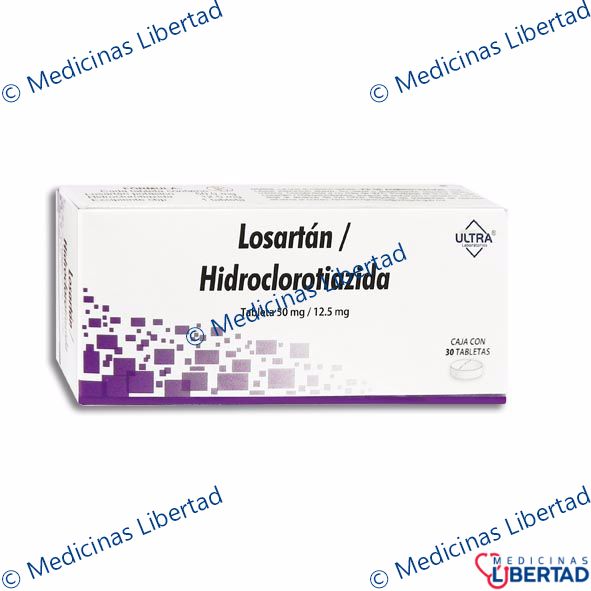 LOSARTAN/HIDROCLOROTIAZIDA 50/12.5MG ULTRA Tabletas c/30