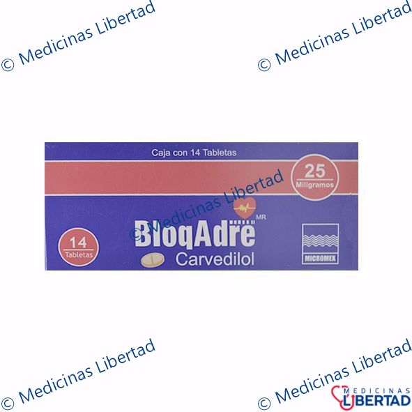 BLOQADRE CARVEDILOL TABLETAS C/14