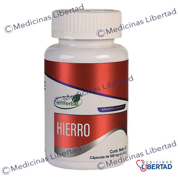 HIERRO CAPSULAS C/30 500MG VIT HERBAL