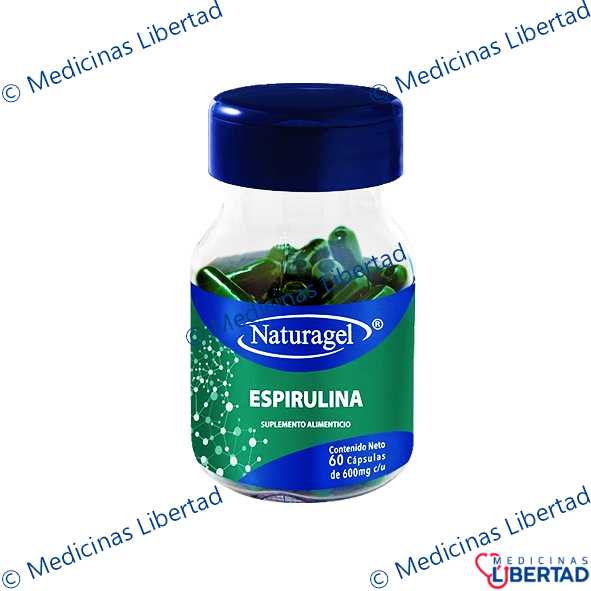 ALGA ESPIRULINA 600MG NATURAGEL CAP C/60