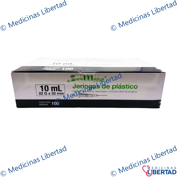 JERINGA 10ML 22X32 NEGRA SENSIMEDICAL CAJA C/100