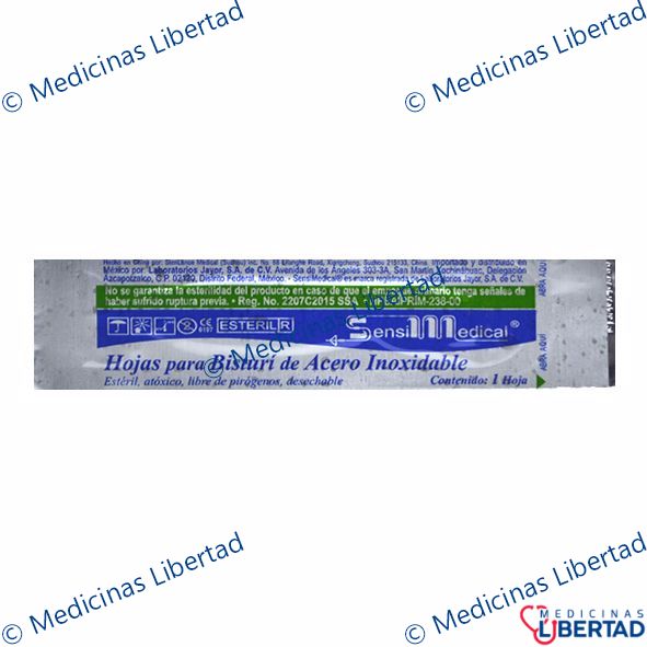 HOJA PARA BISTURI SENSIMED/15  1 PIEZA