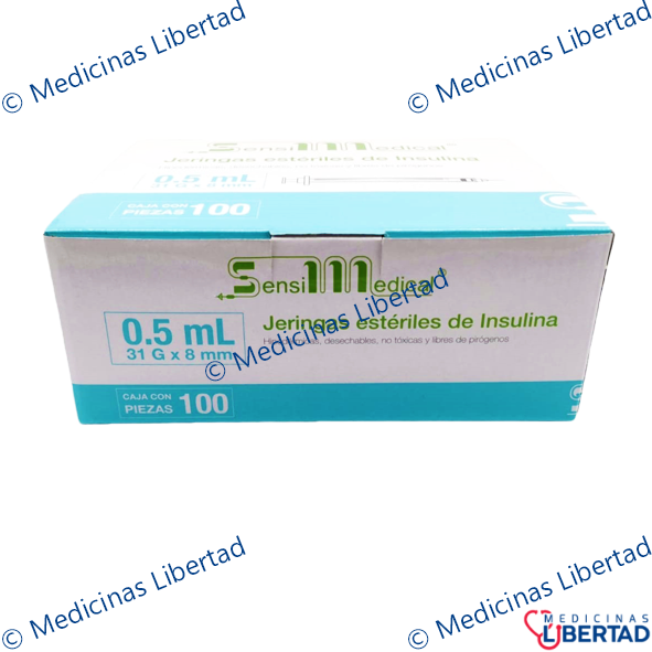 JERINGA 0.5ML INSULINA 31X8 SENSIMEDICAL CAJA C/100