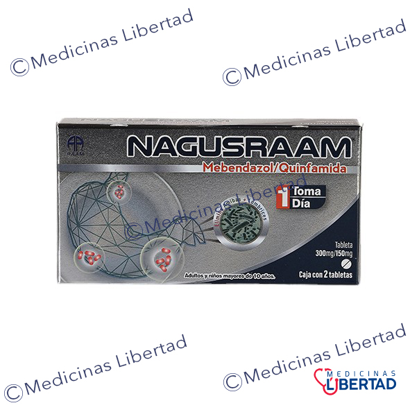 NAGUSRAAM (Mebendazol / Quinfamida ) 300 MG /150 MG C/2 TAB