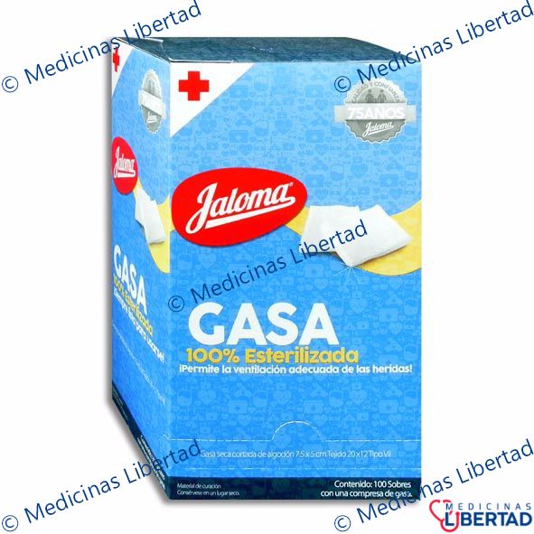 GASA SIMPLE ESTERIL 7.5X5CM JALOMA Caja  c/100