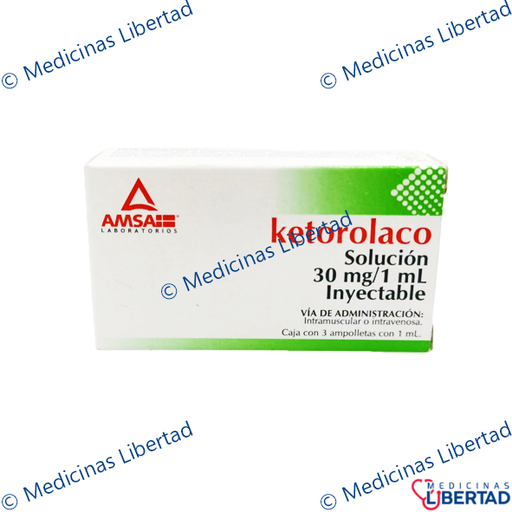 [7501349024267] KETOROLACO AMSA - Solucion Inyectable - c/3