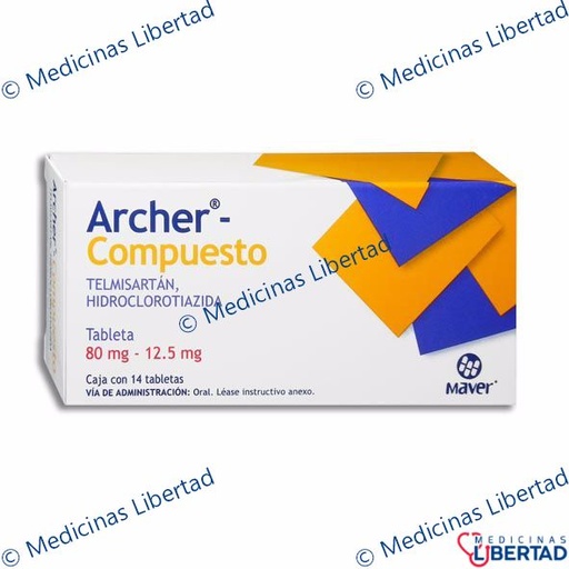 [7502009746376] ARCHER COMPUESTO 80MG/12.5  Tabletas c/14