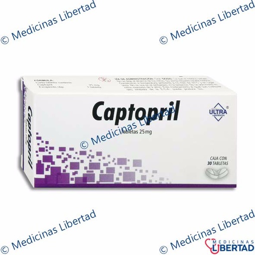 [7502216792579] CAPTOPRIL ULTRA 25 mg  Tabletas c/30