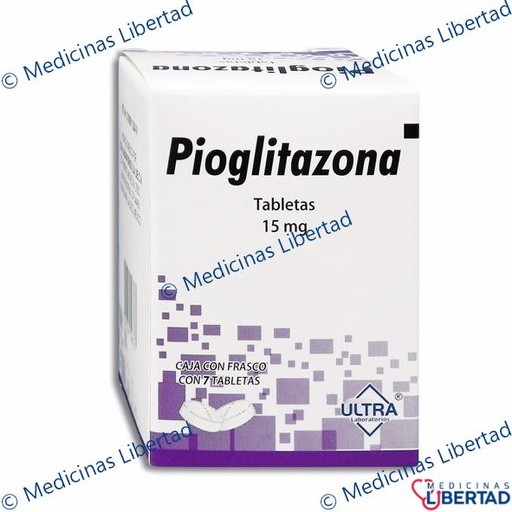 [7502216796737] PIOGLITAZONA ULTRA 15 MG TABLETAS C/7