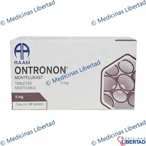 [7502227875513] ONTRONON ( MONTELUKAST ) 5MG TAB MASTICABLES C/30