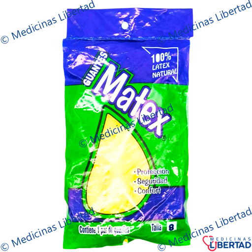 [7503027849018] GUANTE DOMESTICO MATEX N.8 MEDIANO (AMARILLO) 1PZ