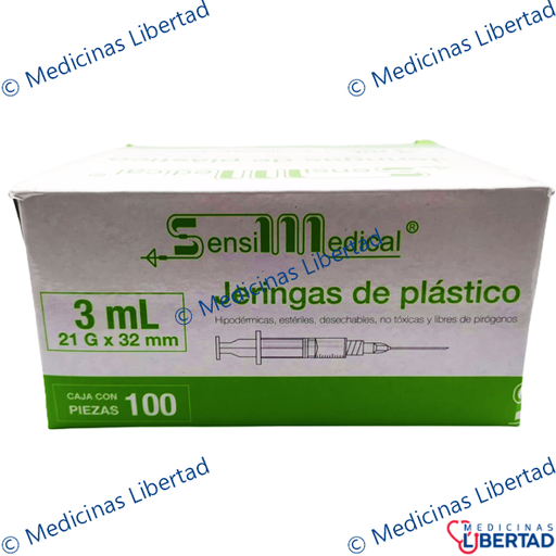 [7506022301758] JERINGA 3ML 21X32 VERDE SENSIMEDICAL CAJA C/100