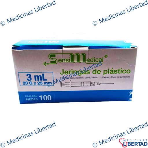 [7506022301789] JERINGA 3ML 23X25 AZUL SENSIMEDICAL CAJA C/100