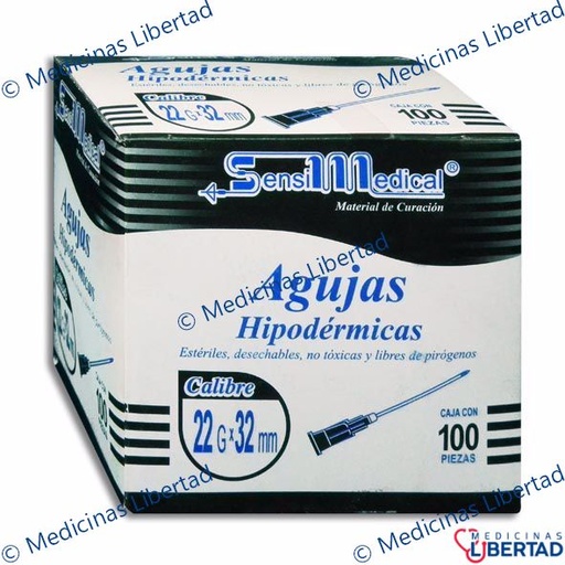 [7506022304124] AGUJA HIP SENSIMEDICAL 22X32  C/100