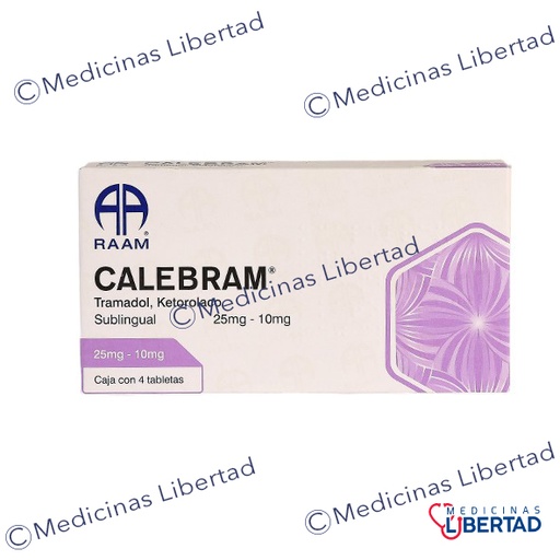 [7506313800229] CALEBRAM 25MG / 10MG (TRAMADOL KETOROL ) SUBLILINGUAL 4 TAB