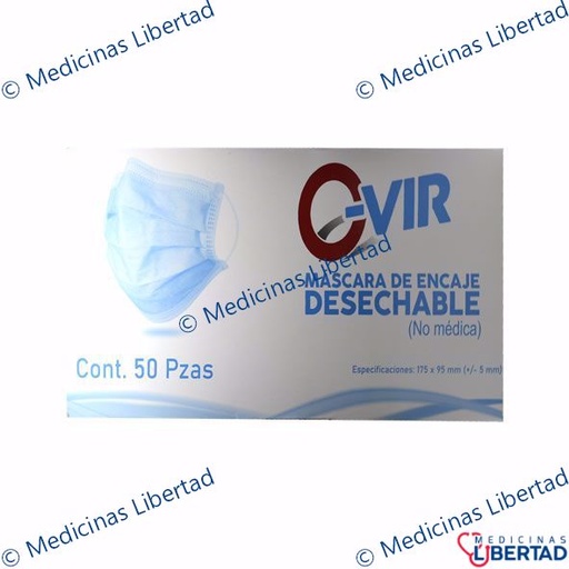 [7713042188706] CUBREBOCAS TRIPLE CAPA CAJA C/50 AZUL