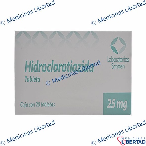 [821998000298] HIDROCLOROTIAZIDA 25MG SCHOEN TABLETAS C/20
