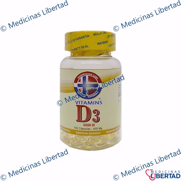 VITAMINA D3 NORWEIN 5000 UI DE 400MG CAP C/100