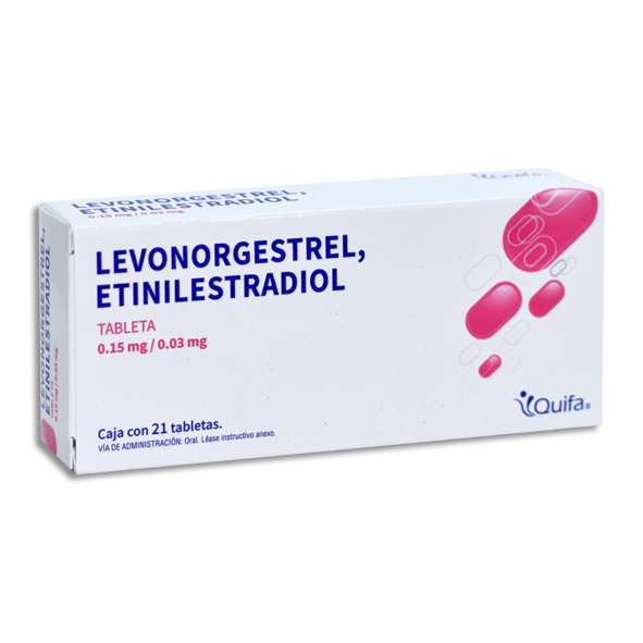 LEVONORGESTREL, ETINILESTRADIOL QUIMICA Y FARMACIA Tabletas c/21