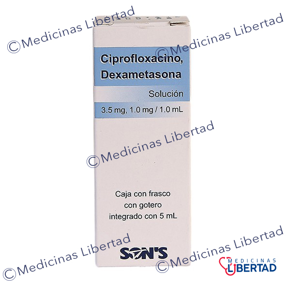 CIPROFLOXACINO DEXAMETASONA SONS Solucion Oftalmica 5 ml