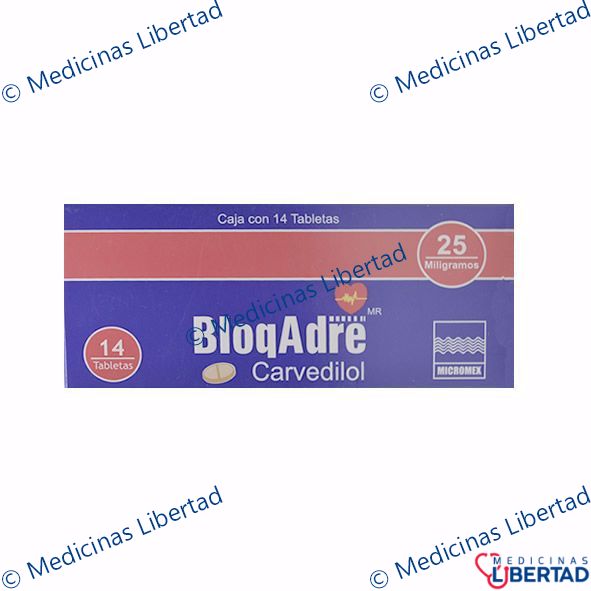 BLOQADRE CARVEDILOL TABLETAS C/14
