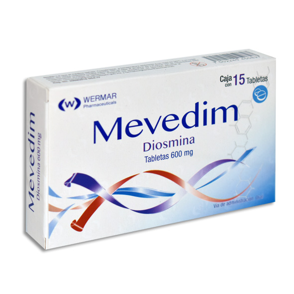 MEVEDIM (DIOSMINA) 600MG TABLETAS C/15