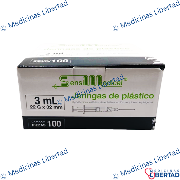 JERINGA 3ML 22X32 NEGRA SENSIMEDICAL CAJA C/100