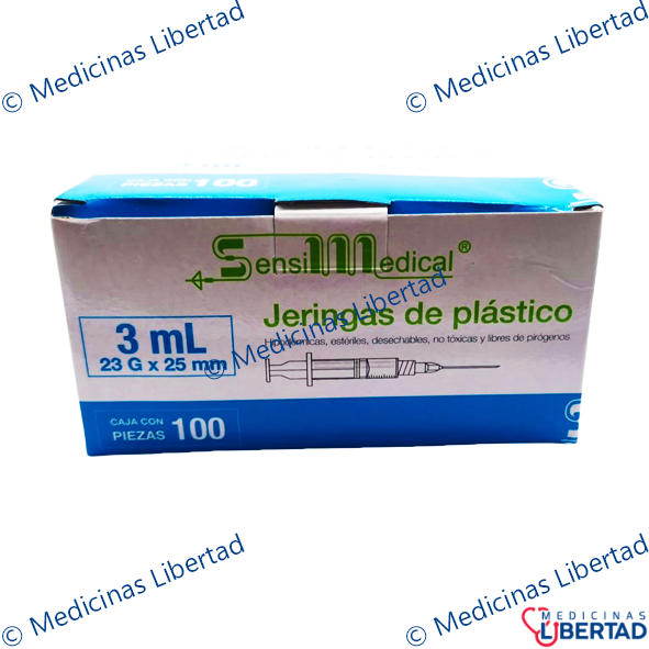JERINGA 3ML 23X25 AZUL SENSIMEDICAL CAJA C/100