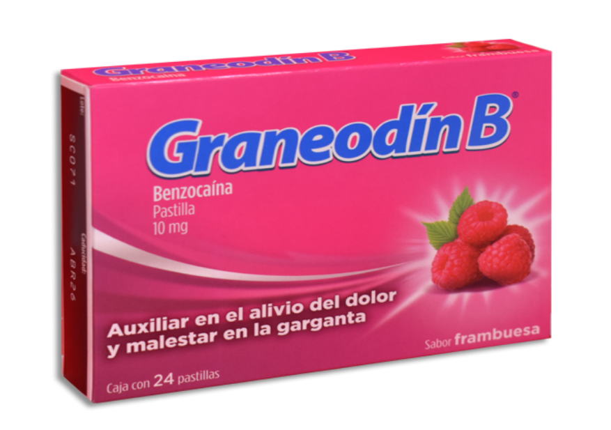 GRANEODIN B SABOR FRAMBUESA C/24 PASTILLAS