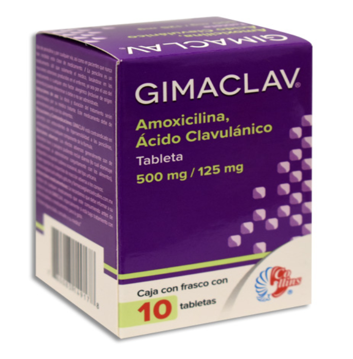 GIMACLAV 500/125MG Tabletas c/10