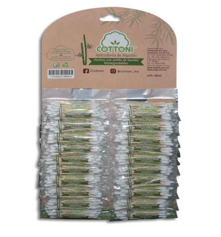 APLICADORES DE ALGODON COTTONI CARTERA C/20