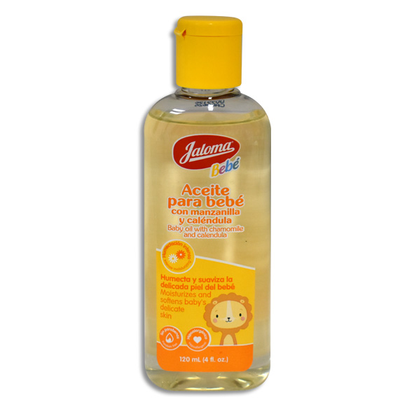 ACEITE PARA BEBE CON MANZANILLA Y CALENDULA C/120 ML JALOMA.
