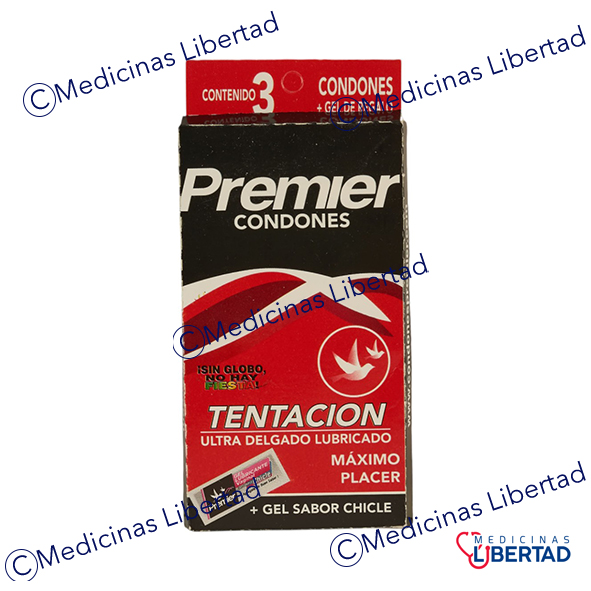 PRESERVATIVO PREMIER TENTATION (ROJO) CARTERA C/3 