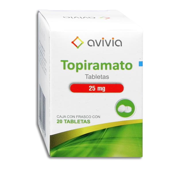  TOPIRAMATO 25MG AVIVIA Tabletas c/20