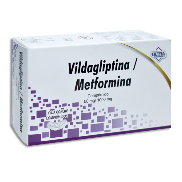 VILDAGLIPTINA/METFORMINA 50/1000 MG ULTRA COMPRIMIDOS C/30