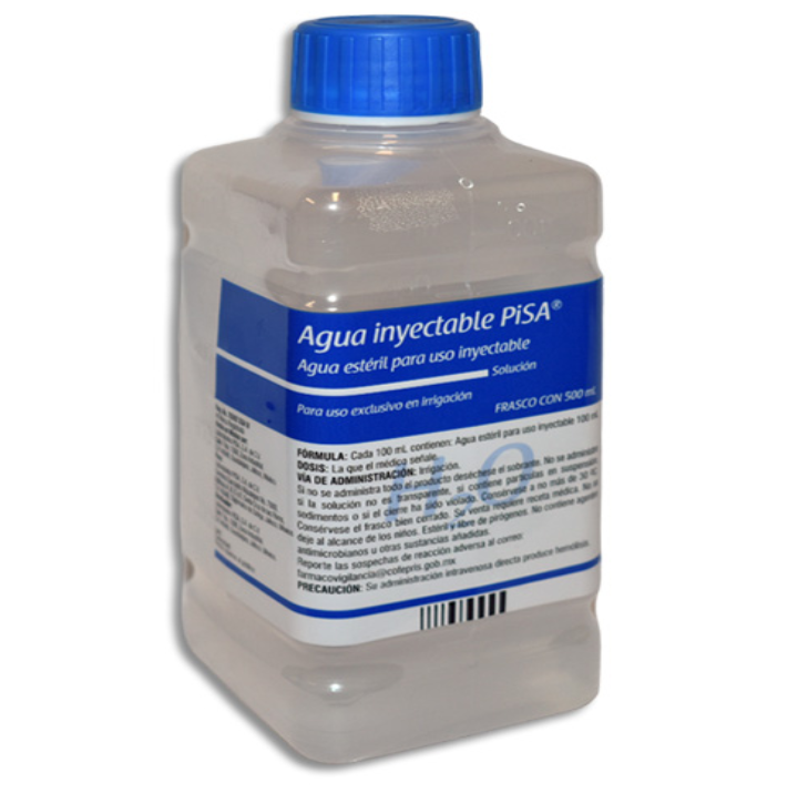 AGUA INYECTABLE 500ML FLEXOVAL S/BAYONETA