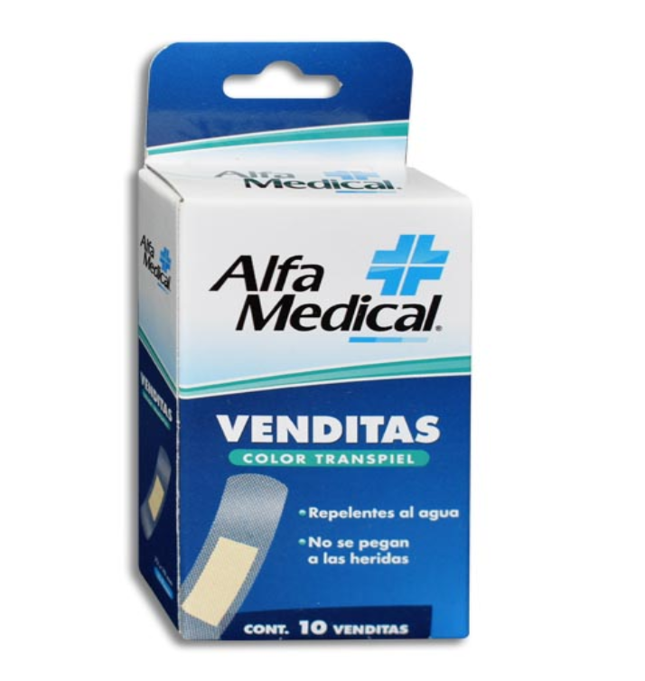 VENDITAS ADHESIVAS TRANSPIEL CAJA C/10 ALFAMEDICAL