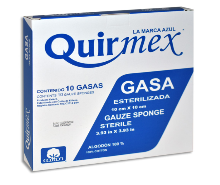 GASA ESTERILIZADA 10X10CM QUIRMEX Caja c/10