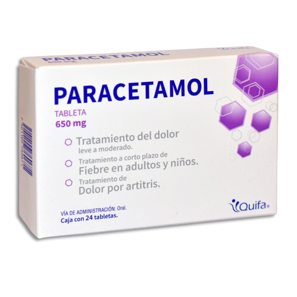 PARACETAMOL QUIFA 650 MG C/24 TABLETAS 