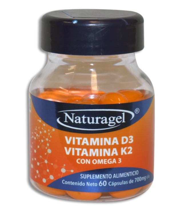 VITAMINA D3 VITAMINA K2 CON OMEGA 3 NATURAGEL Capsulas c/60