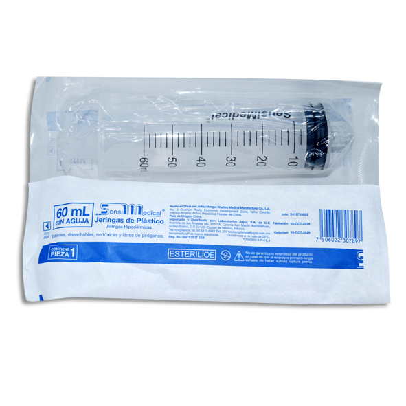JERINGA 60ML S/A SENSIMEDICAL caja c/50