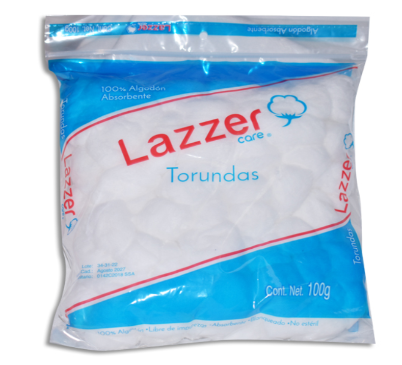 ALGODON TORUNDAS LAZZER Bolsa 100 gr