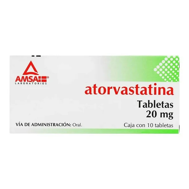 ATORVASTATINA 20MG AMSA TABLETAS C/10
