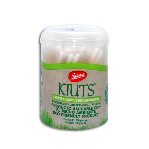  APLICADORES DE ALGODON KIUTS BIODEGRADABLES Tarro c/100