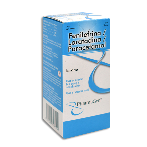 FENILEFRINA / LORATADINA / PARACETAMOL PHARMAGEN Jarabe 120 ml