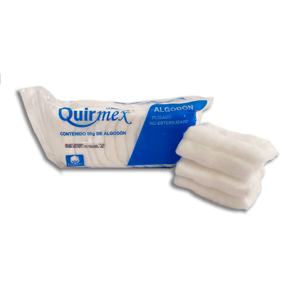 ALGODON ABSORBENTE PLISADO QUIRMEX Bolsa 50 g